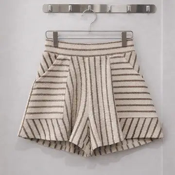 Textured Stripe Pocket Shorts