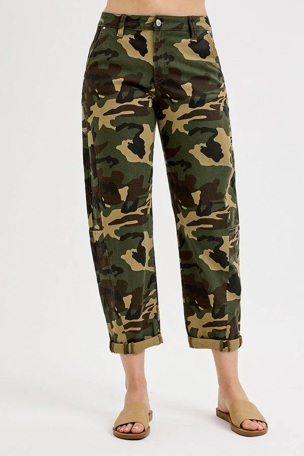 Faded Camo Barrel Jeans