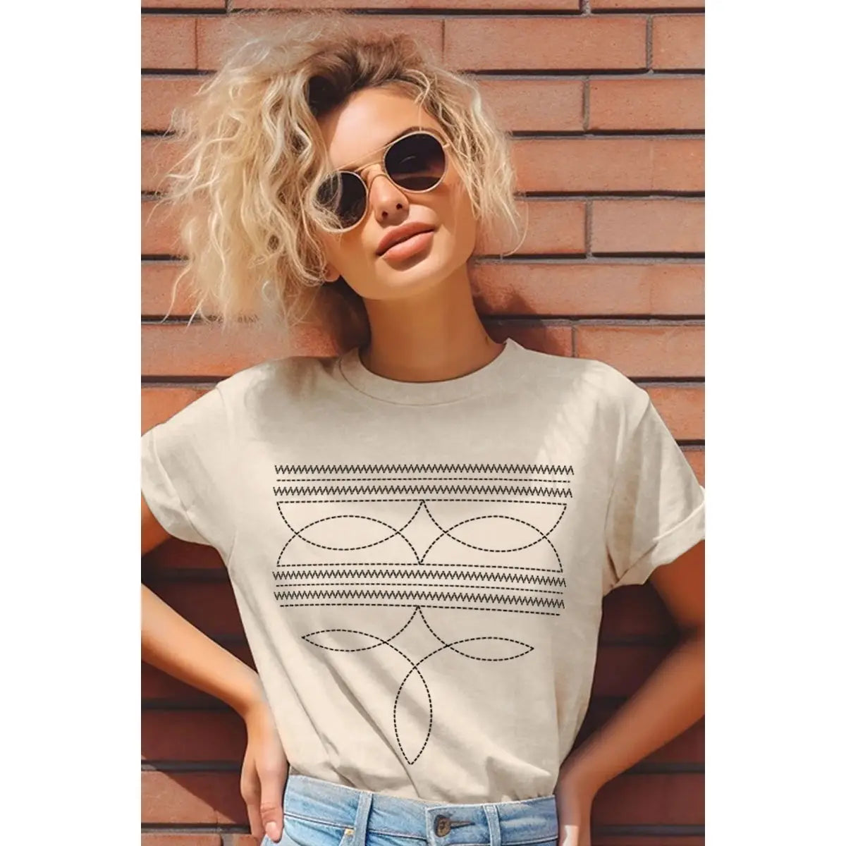 Cowboy Boots Toe Stitched Mineral Graphic Tee