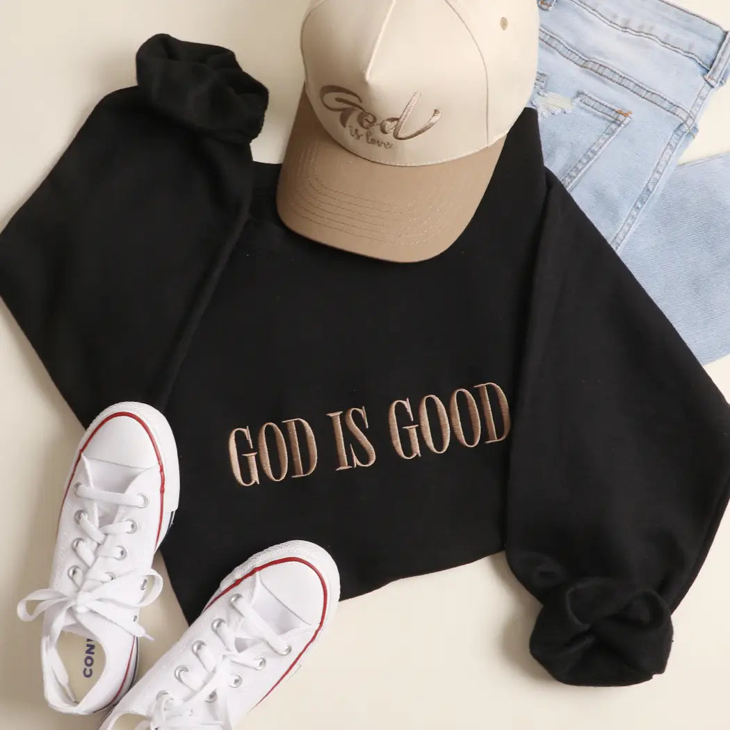 God Is Good Embroidered Sweatshirt