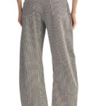 Drawstring Stripe Barrel Leg Pants
