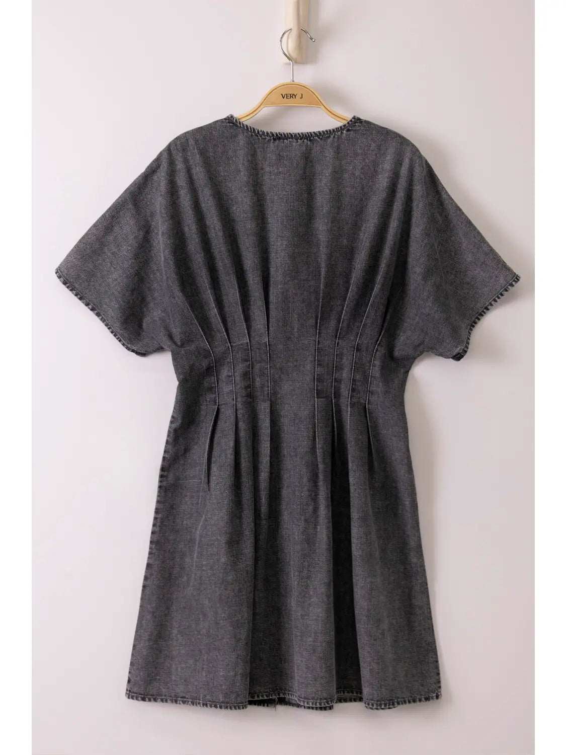 Pintuck Detail Mineral Washed Dress