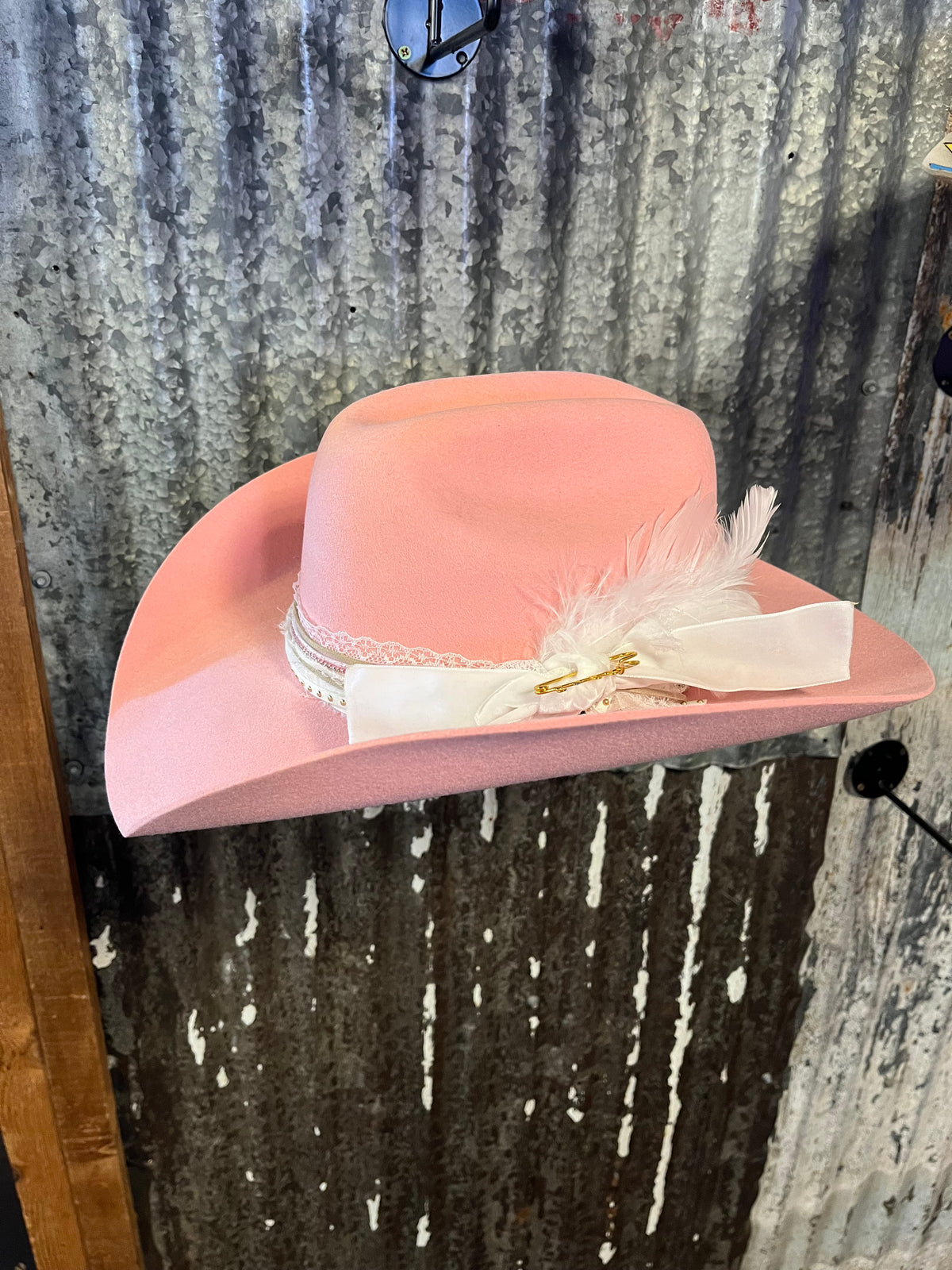 Pink Feathered Hat Kendall Co