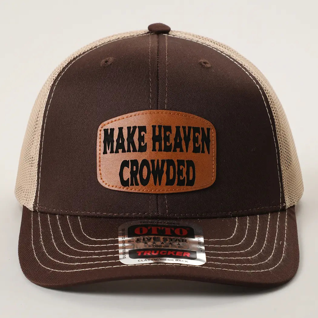 Make Heaven Crowded Leather Patch Mesh Back Trucker Hat
