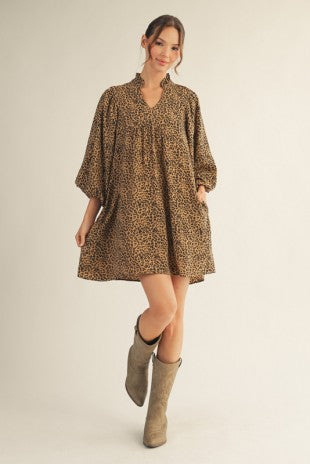Leopard Babydoll Dress