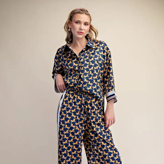 Giddy Up Satin Drawstring Pant