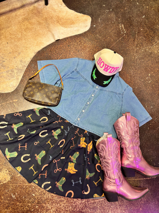 Western Print Skirt