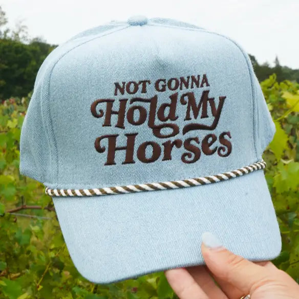Hold My Horses Denim Trucker Hat