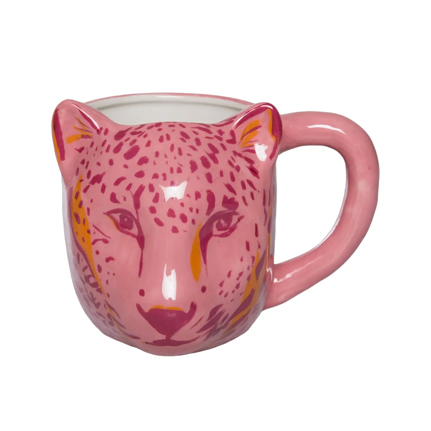 Leopard Shaped Ceramic Coffee Mug Pink