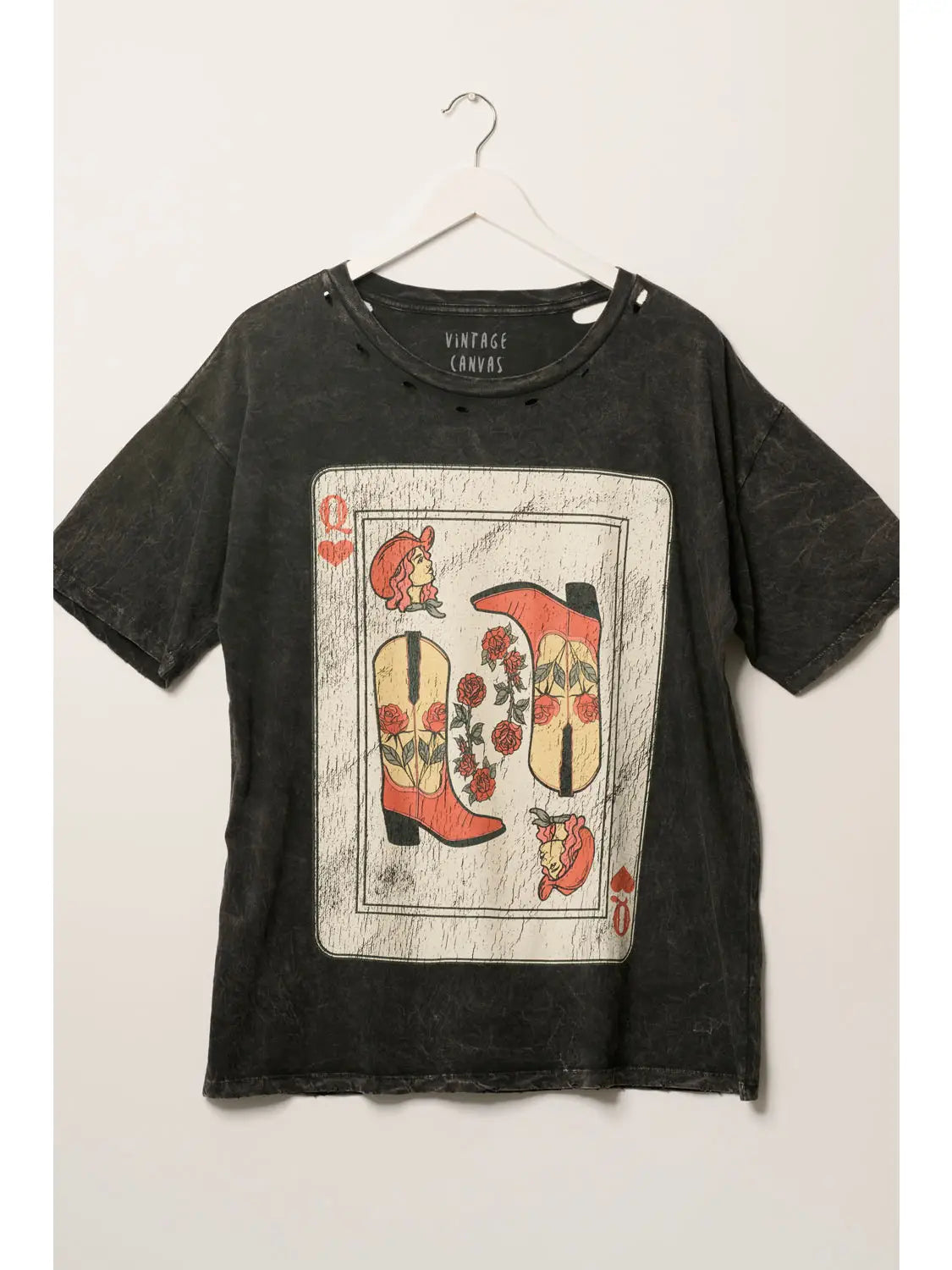 Queen Cowgirl Card Short Sleeve Western Graphic Print Tee