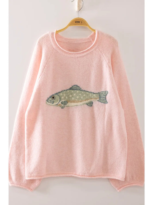 Speckled Trout Intarsia Cozy Sweater