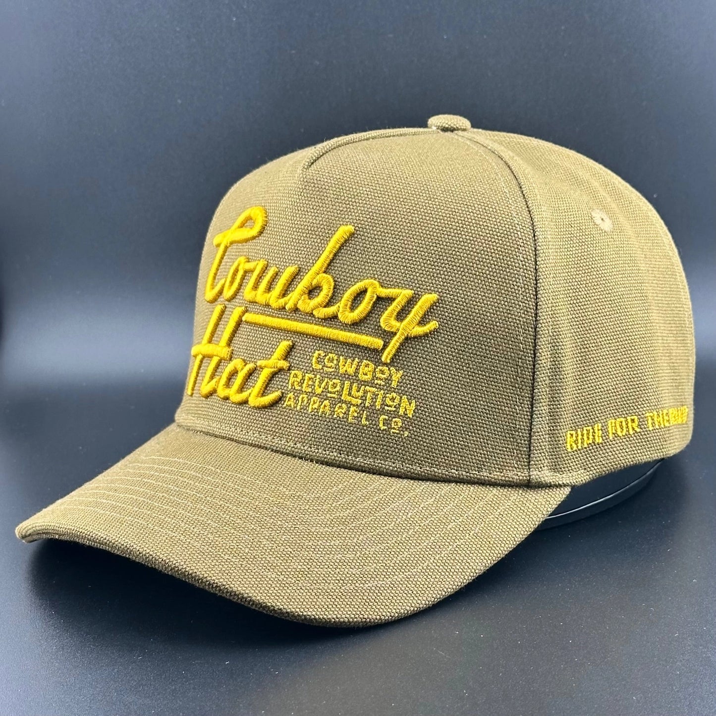 Brown Canvas Flatline Cowboy Hat Trucker Hat