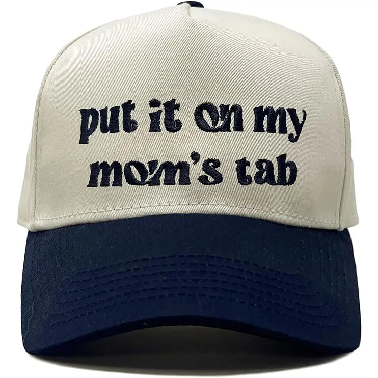 Put It On My Moms Tab Kids Embroidered Trucker Hat