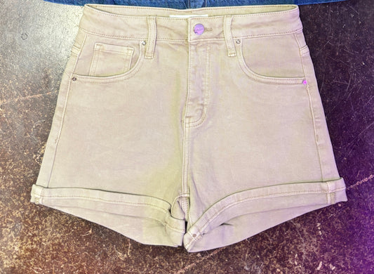 Sand High Rise Cuffed Shorts