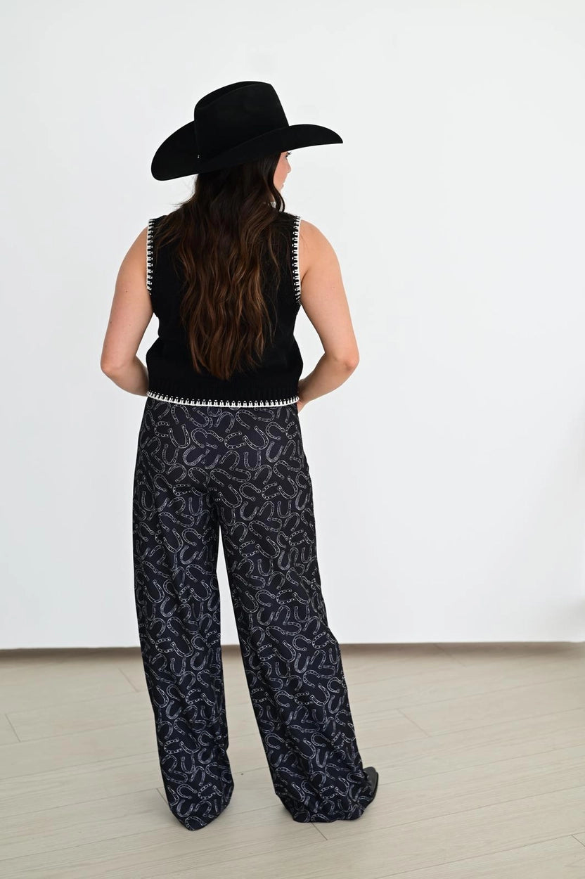 Black Horseshoe Pants