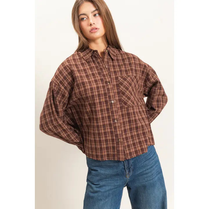 Plaid Button-Up Shirt
