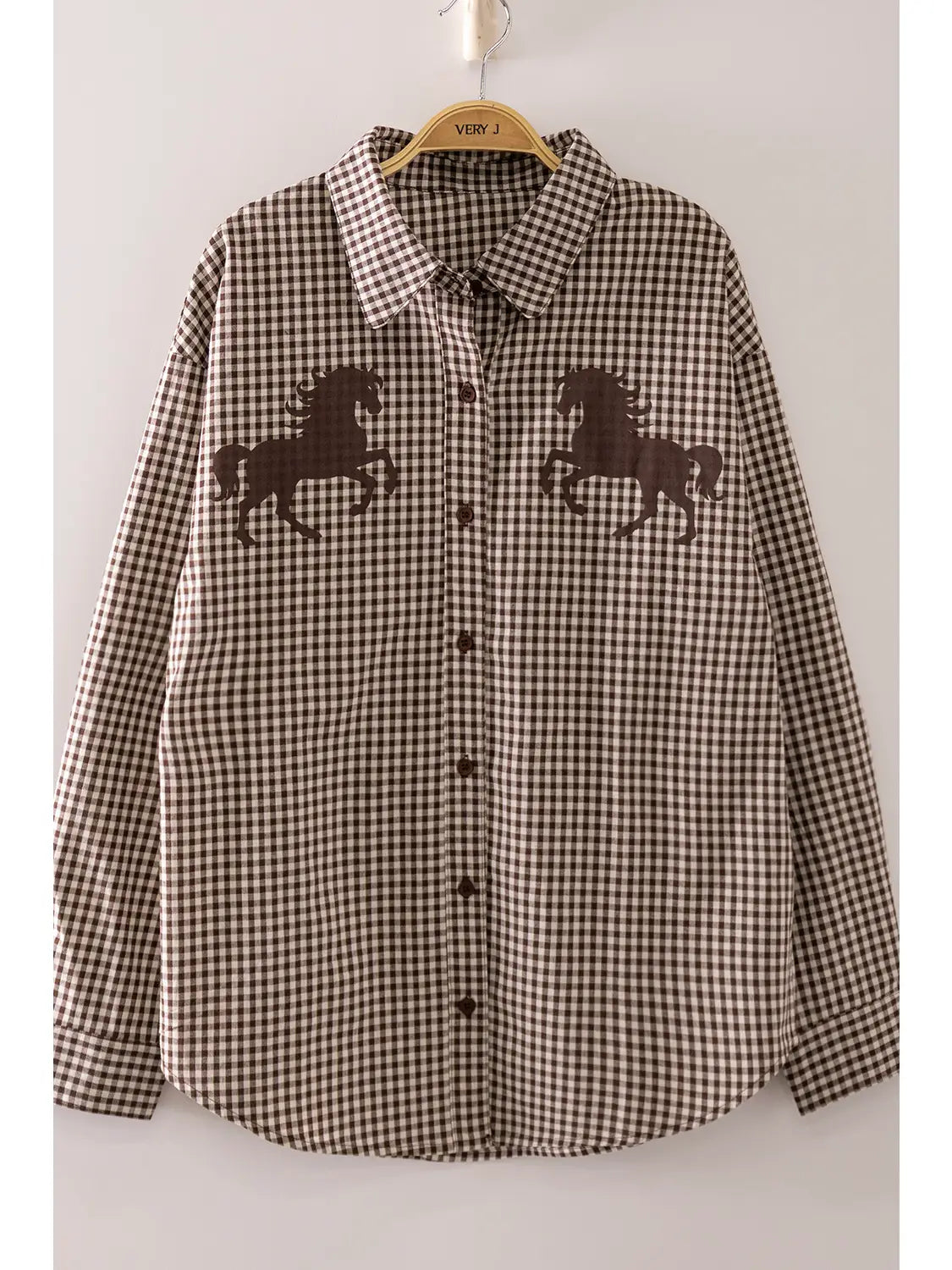 Western Horse Gingham Shirt