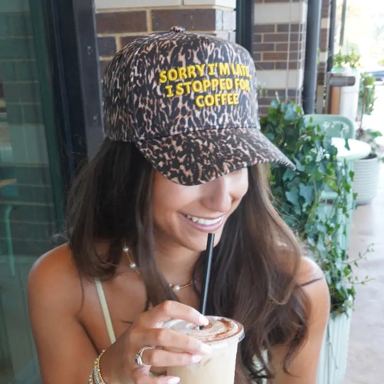 Sorry I'm Late, I Stopped For Coffee Trucker Hat