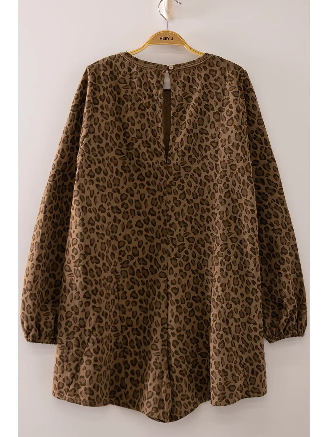Leopard Print Long Sleeve Romper