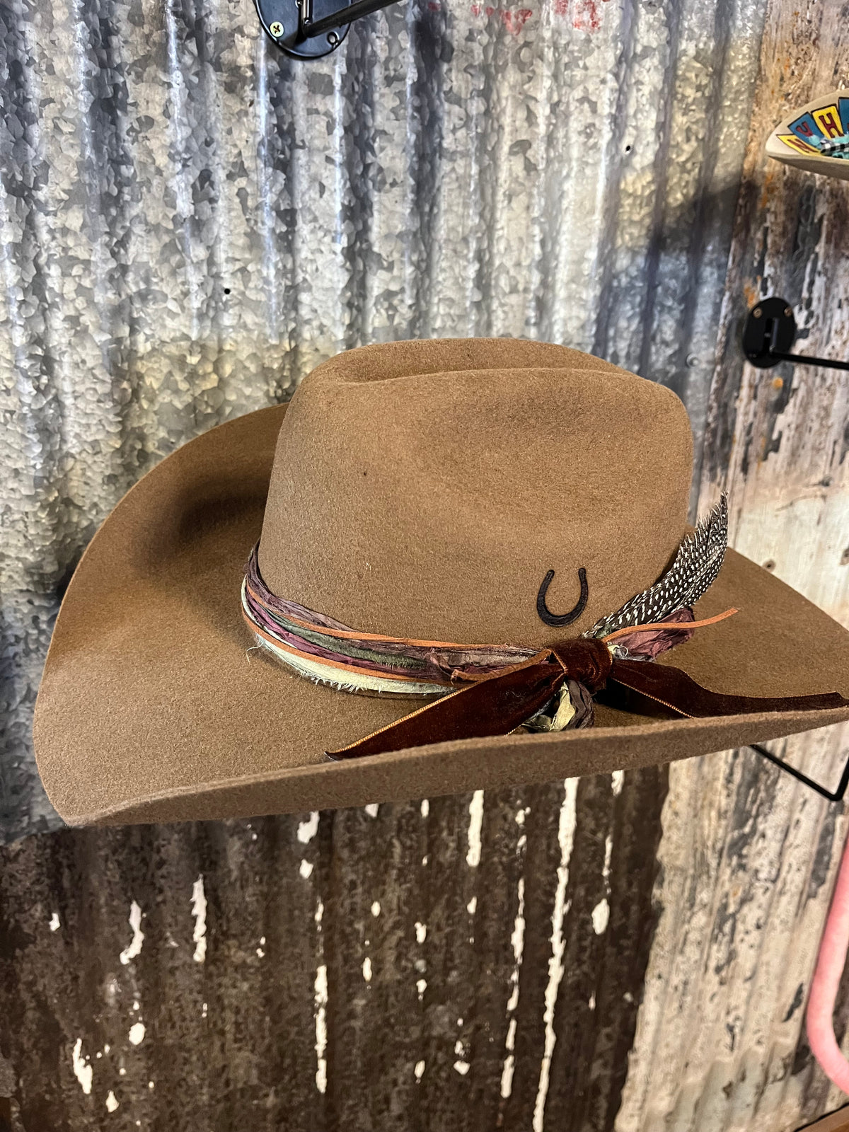 Brown Feathered Hat Kendall Co