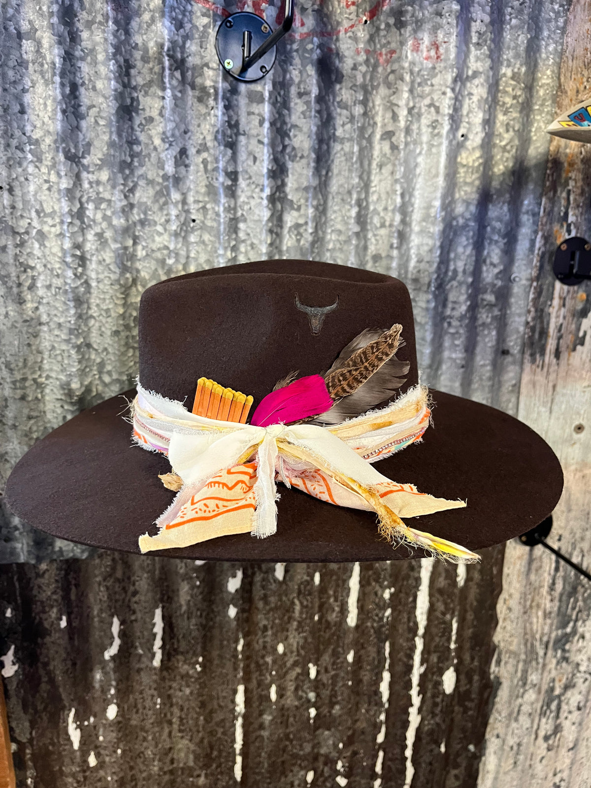 Brown Bandana Tie Hat Kendall Co
