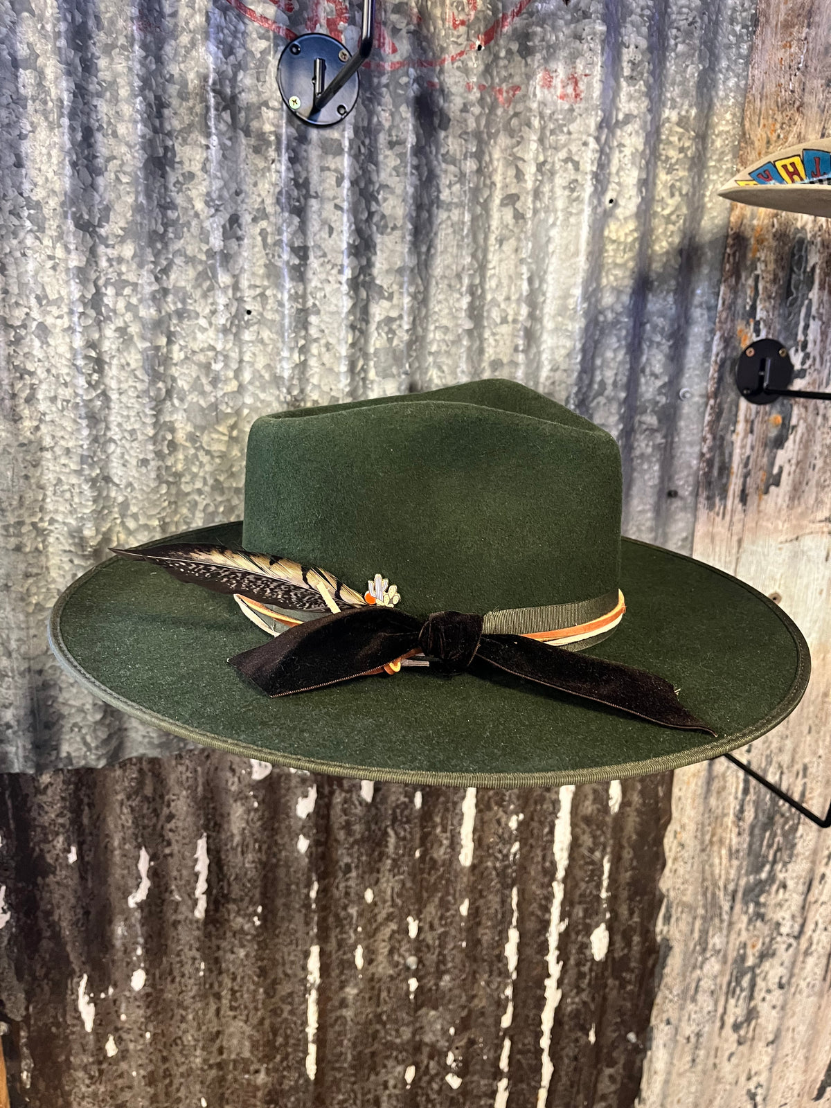 Green Feathered Hat Kendall Co