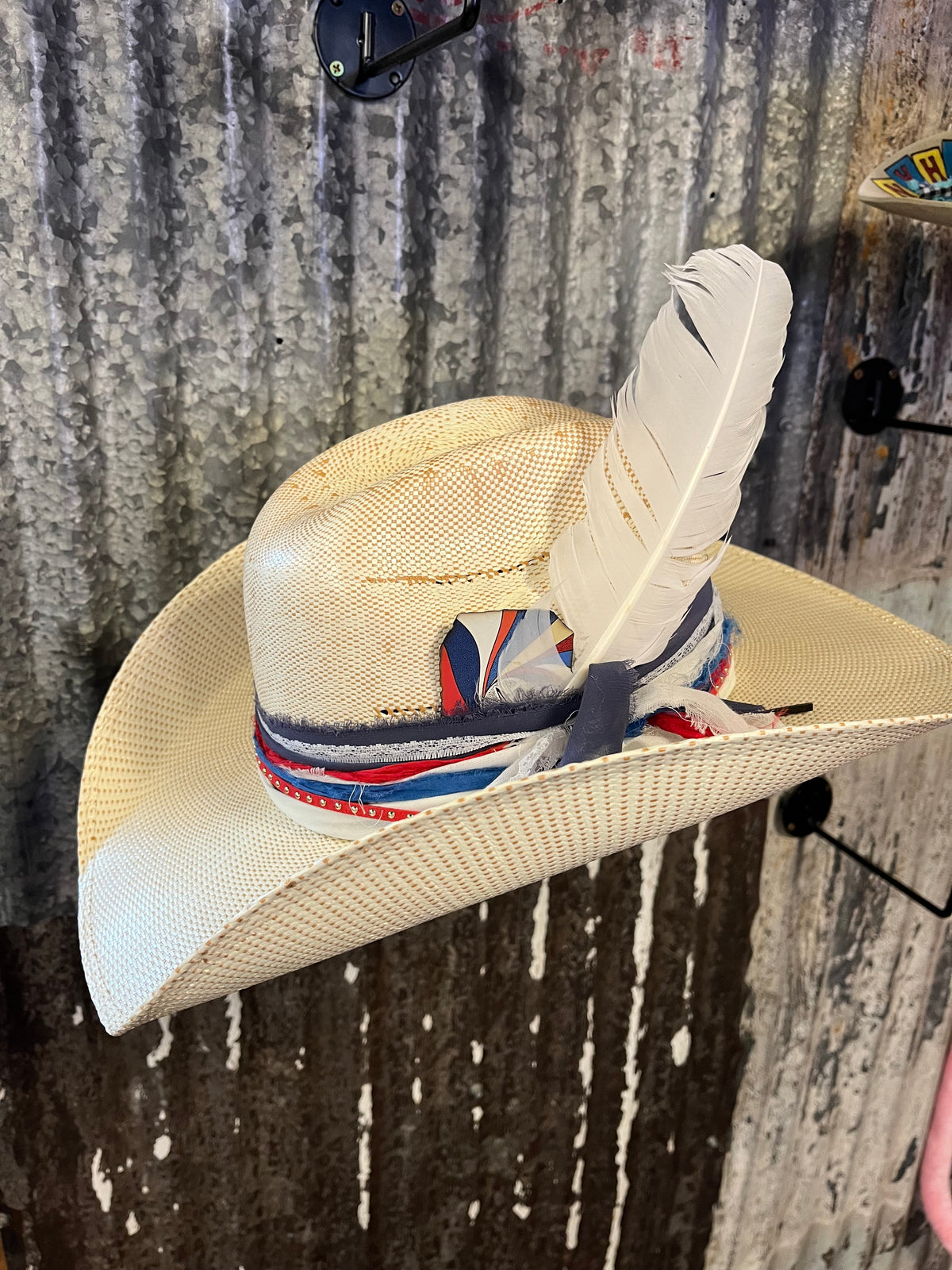 Patriotic Straw Hat Kendall Co