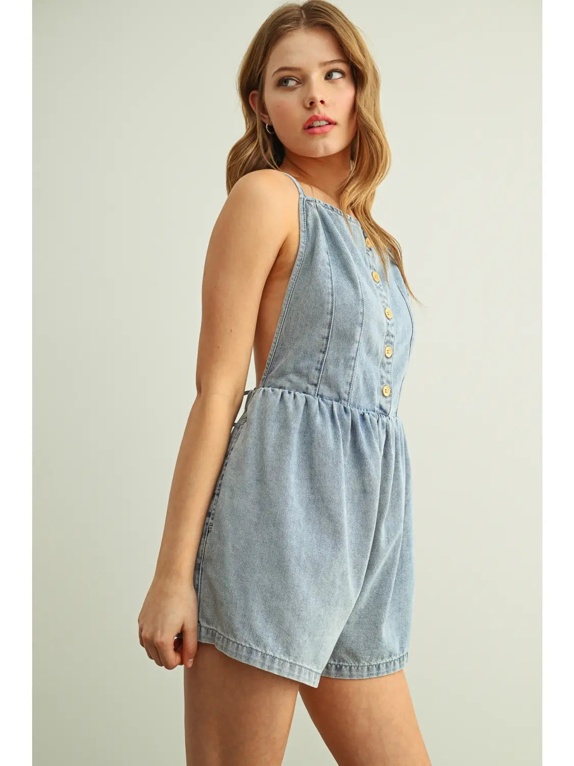 Chambray Denim Romper