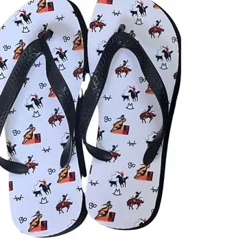 Vintage Cowboy Flip Flops