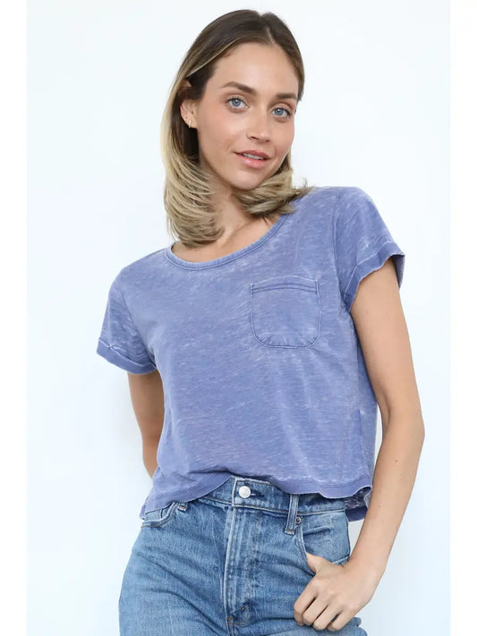 Blue Cropped Everyday Tee