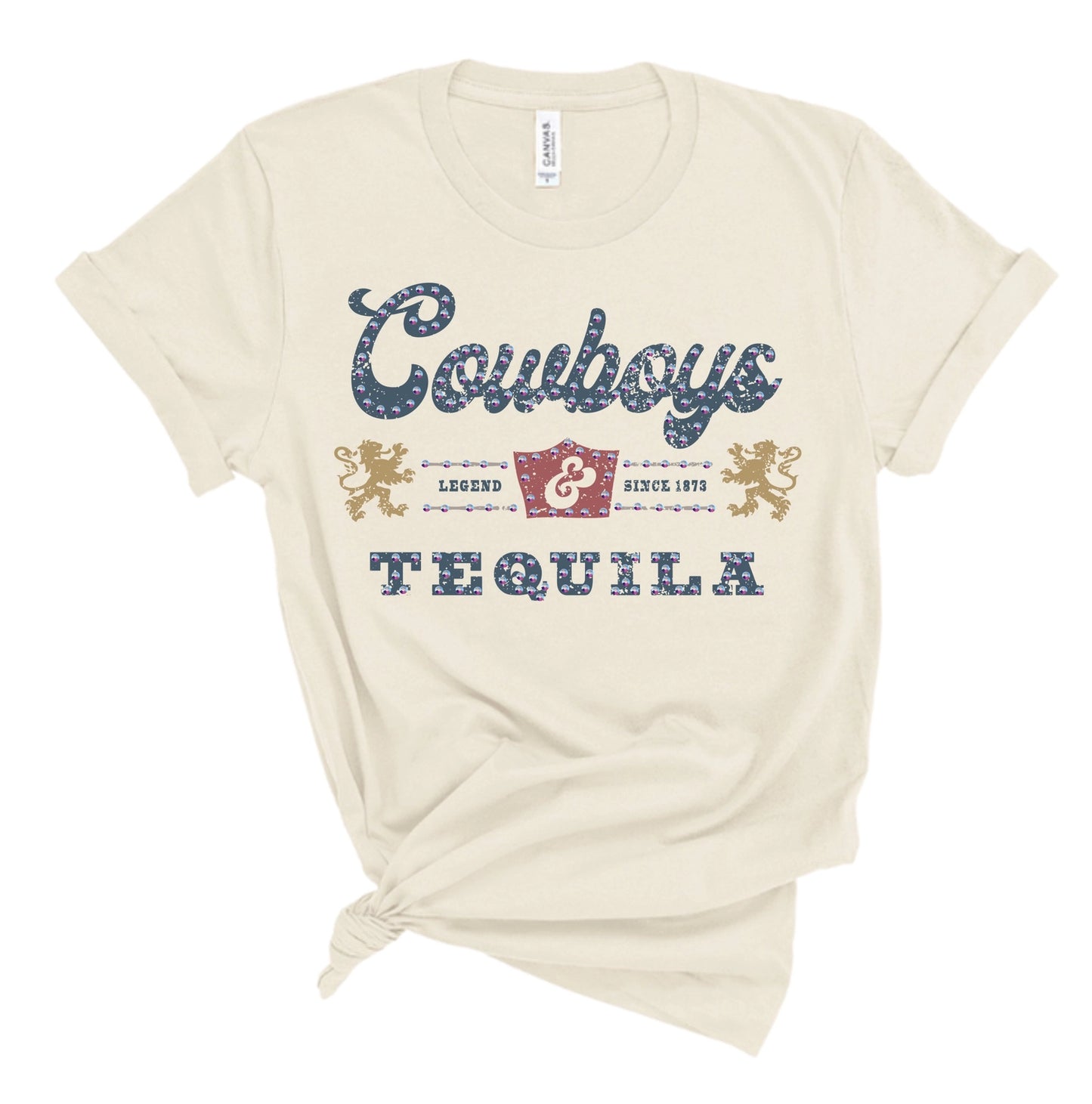 Cowboys & Tequila Rhinestone Tee
