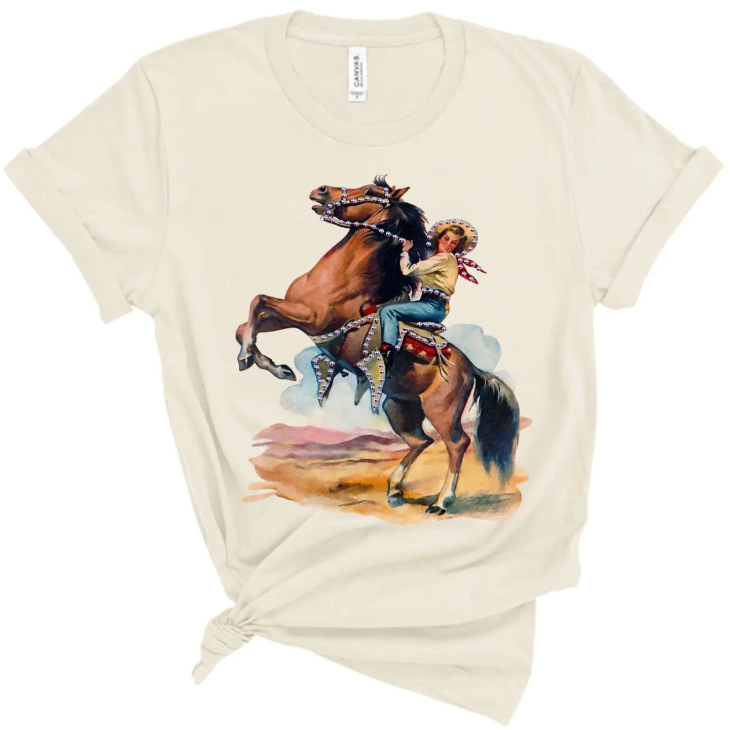 Just A Cowgirl Rhinestone Tee