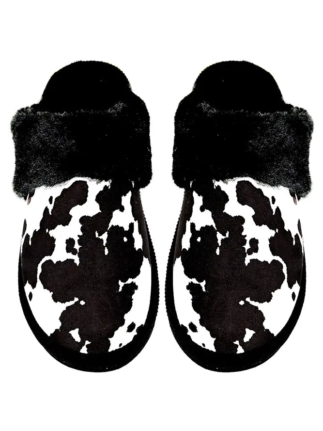 Cow Print Slippers