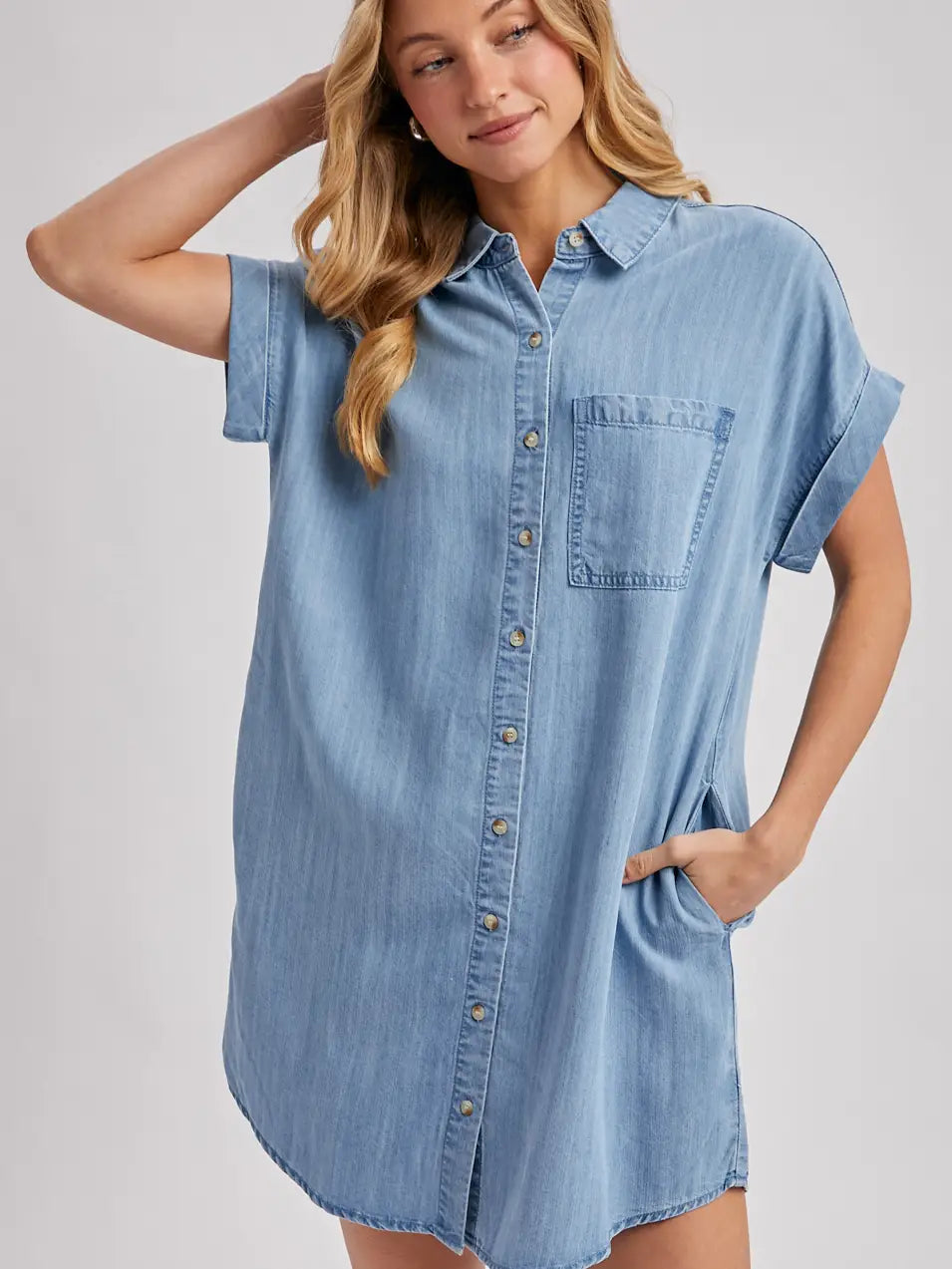 Denim Button Down Shirt Dress
