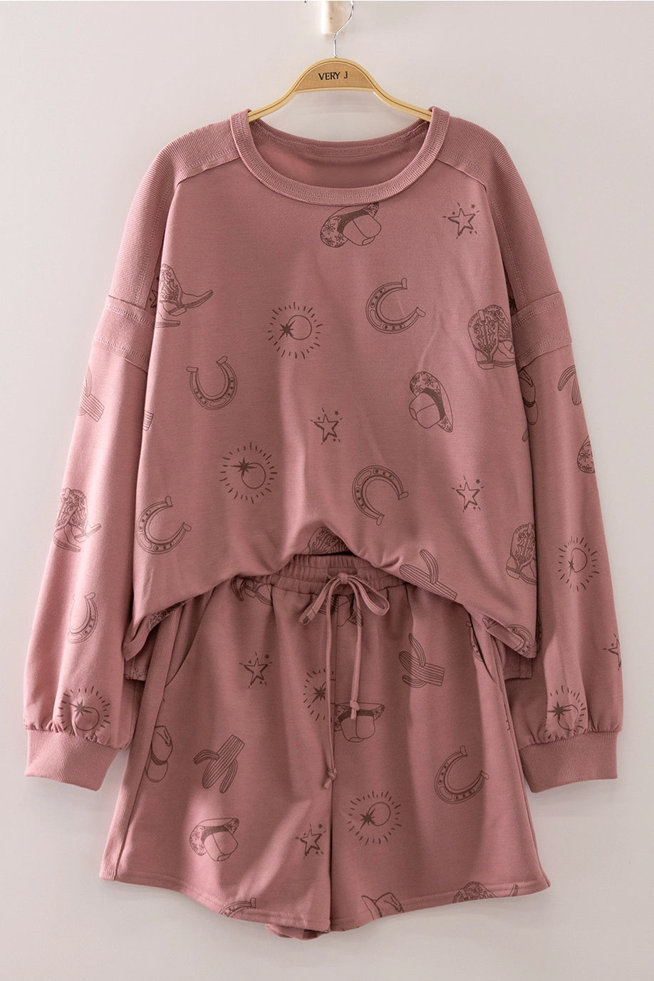 Western Print Lounge Top