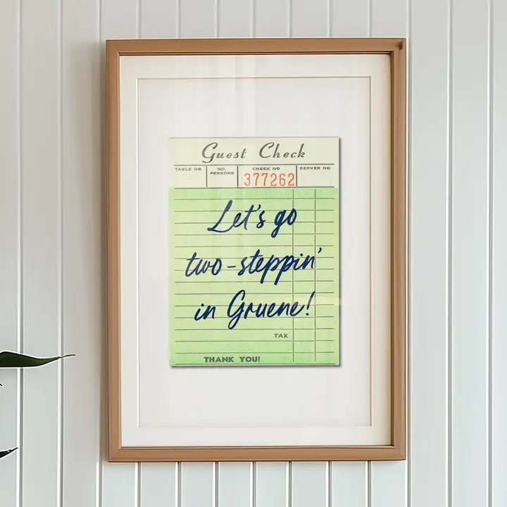 Let's Go Two-Steppin' in Gruene Guest Check Print