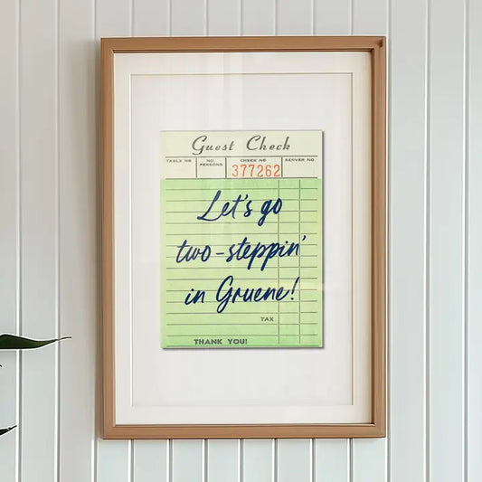 Let's Go Two-Steppin' in Gruene Guest Check Print
