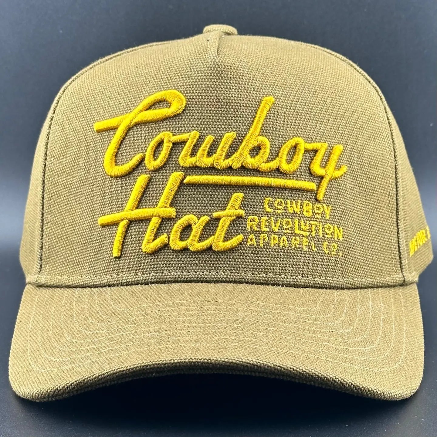 Brown Canvas Flatline Cowboy Hat Trucker Hat