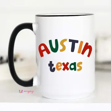 Gruene TX Bubble Letter Mug