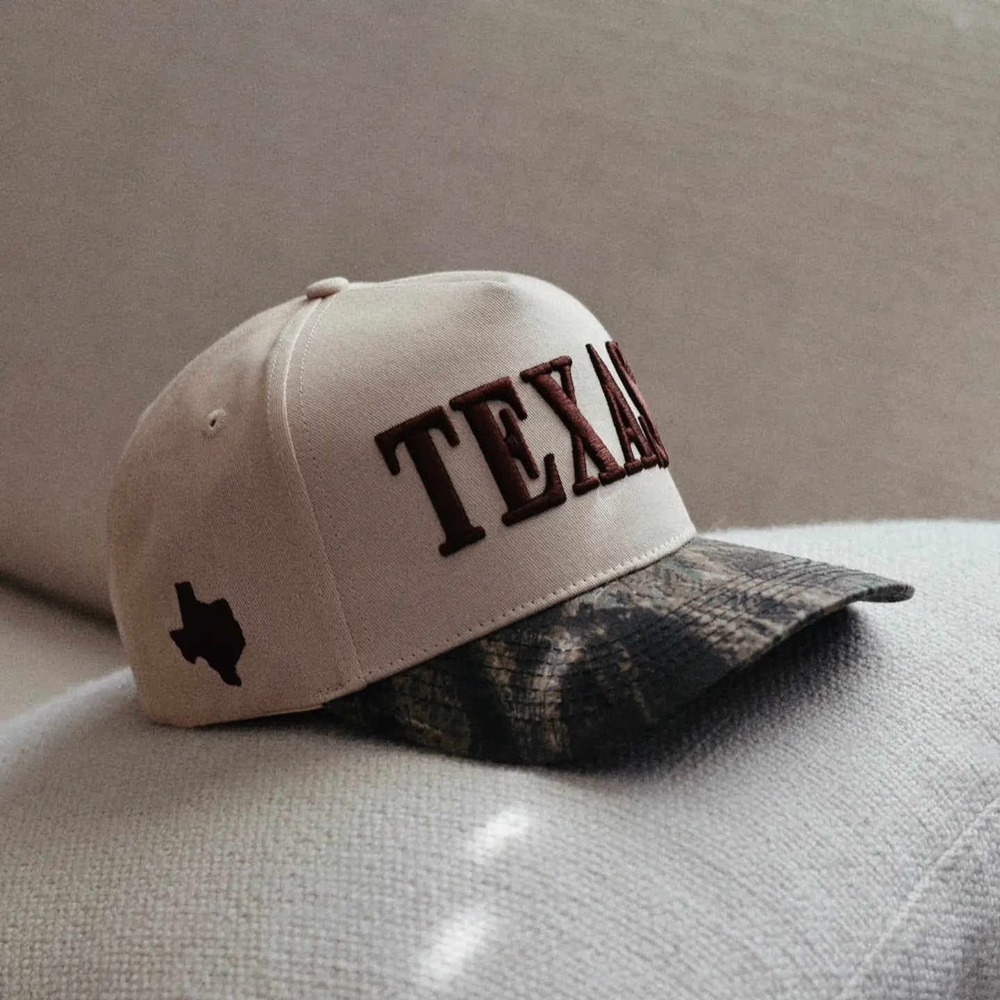 Texas Hat in Cream & Camo Trucker Hat