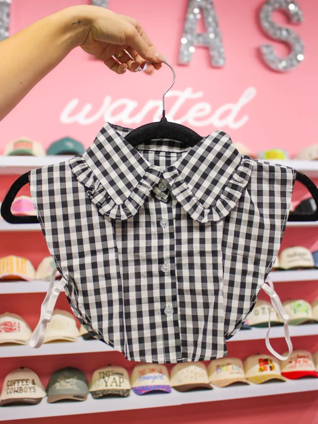 Black Gingham Collar