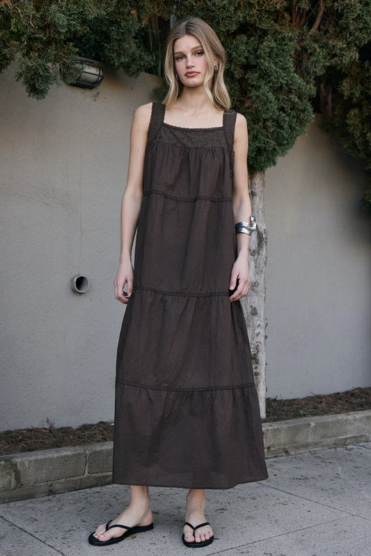Lace Trim Maxi Dress