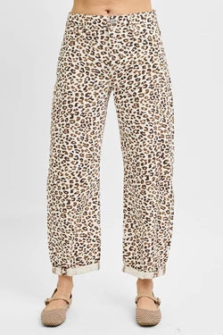 Crop Barrel Leopard Cuffed Jeans