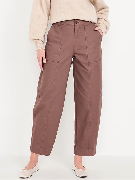 High Rise Ankle Cuffed Barrel Jeans