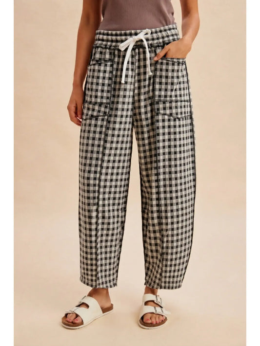 Soft Brushed Checker Barrel Utility Pants