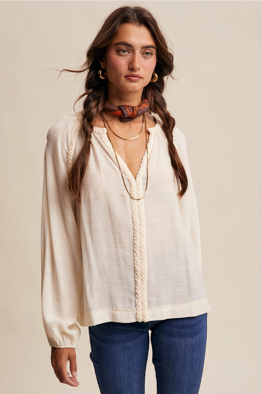 Braided Trim Blouse