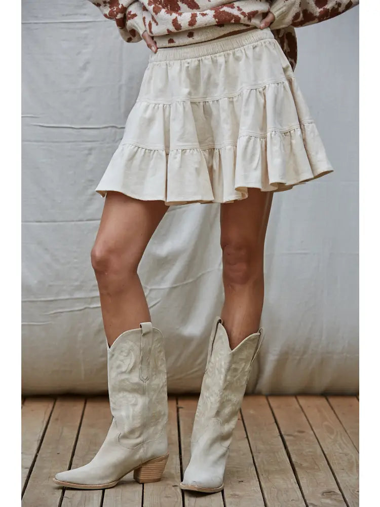 Corduroy Flare Mini Skirt